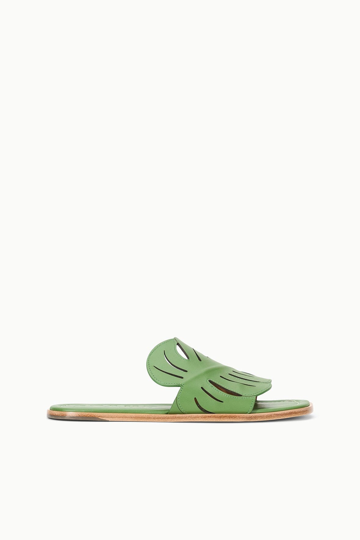 Leaf-Shaped Leather Summer Slide Sandal | Palm Sandal