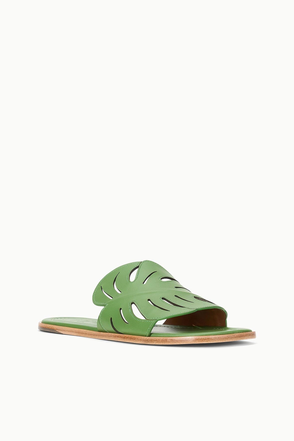 Leaf-Shaped Leather Summer Slide Sandal | Palm Sandal