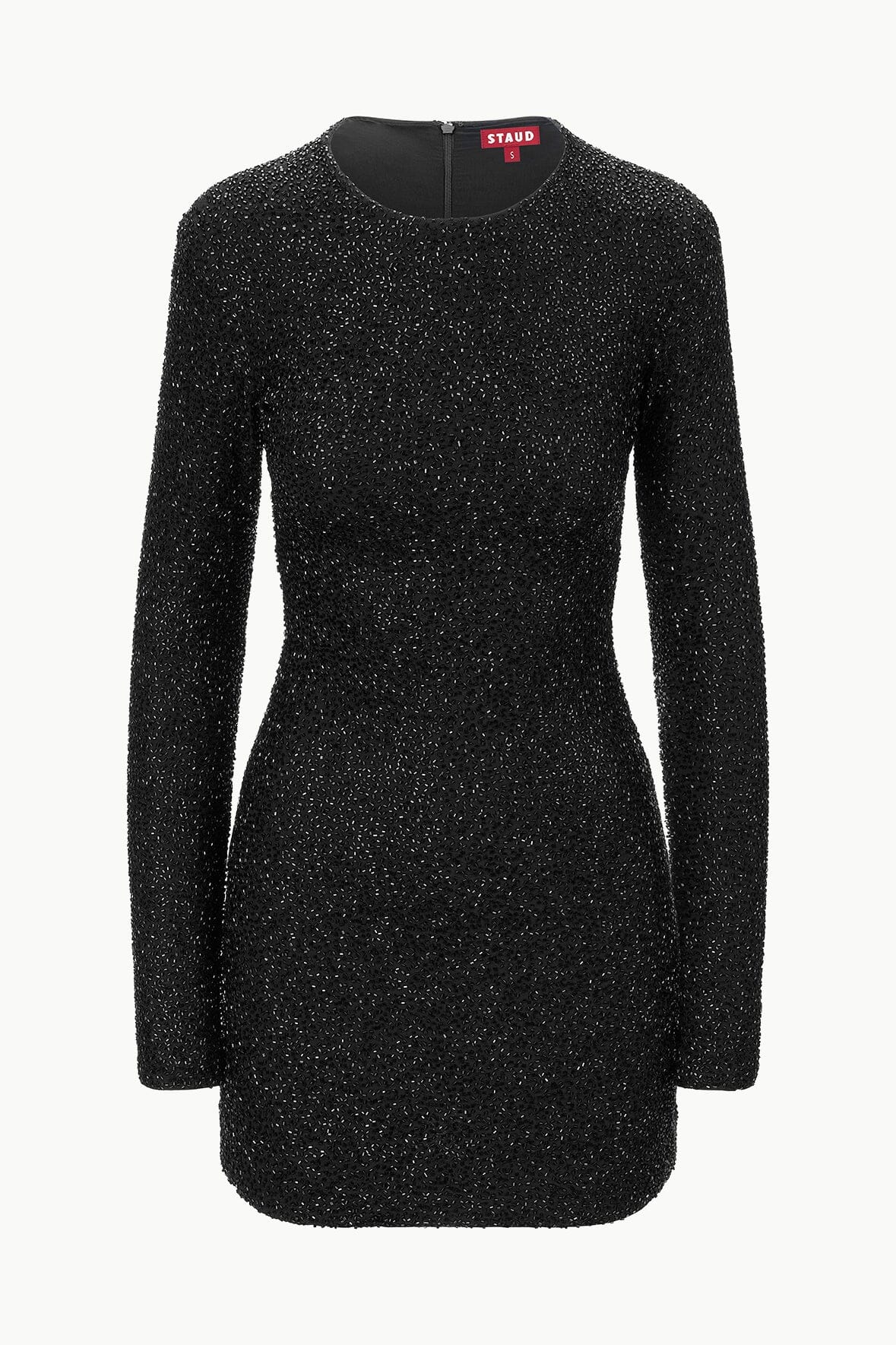 Beaded Mini Dress with Long Sleeves & Crew Neck | Paradise Dress
