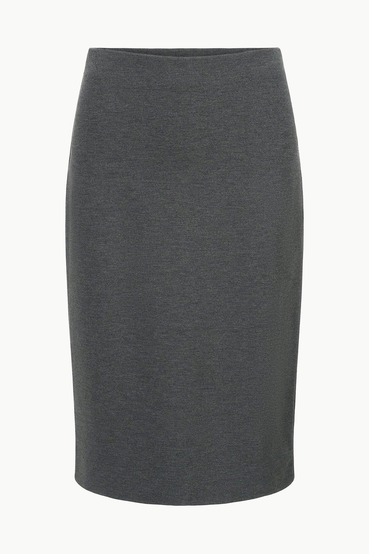 Stretchy Ponte Pencil Skirt with Hidden Zipper | Pascale Heather Grey