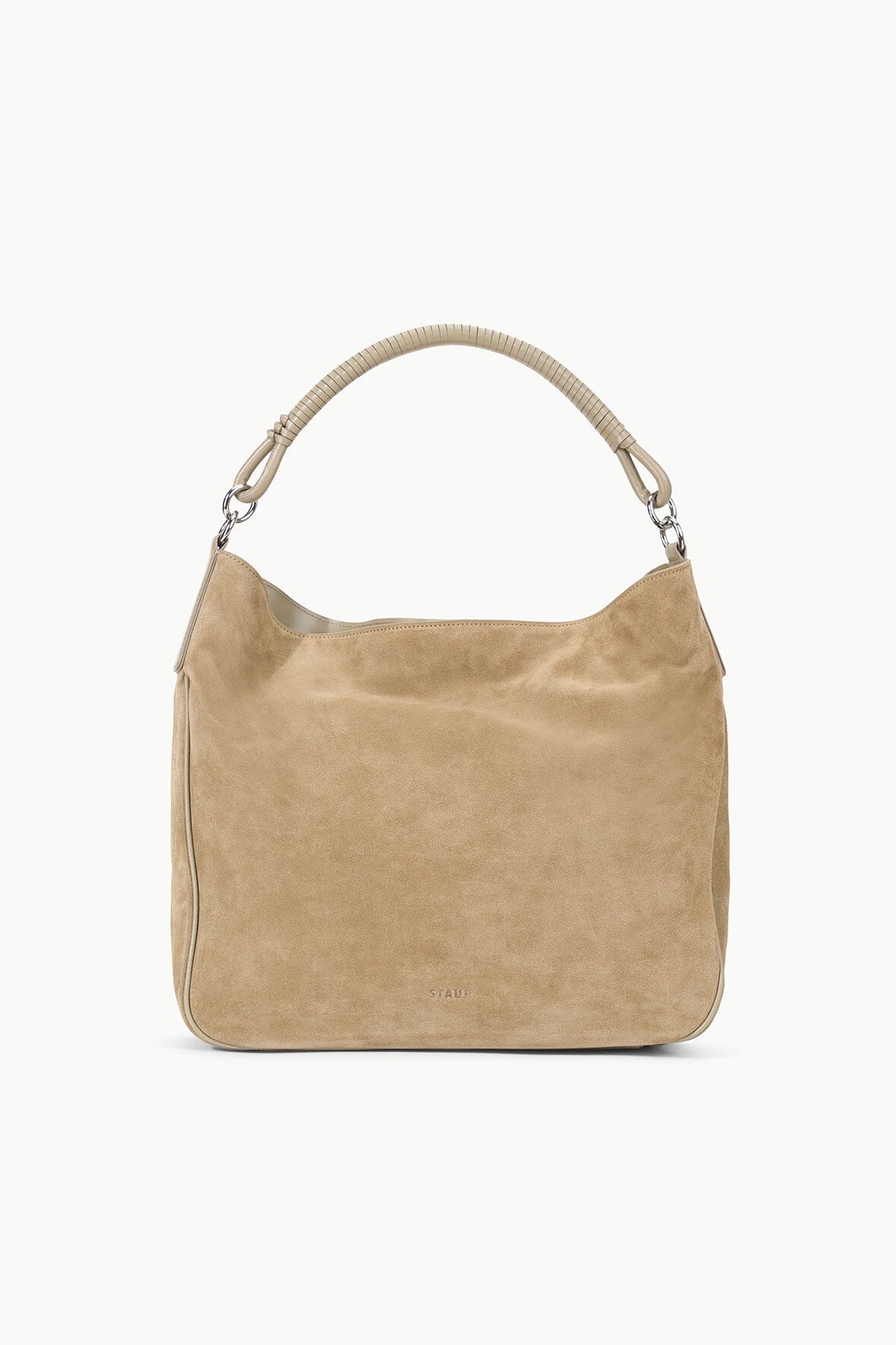 Suede Hobo Tote Bag with Leather Handle & Magnetic Closure | Perry Bag
