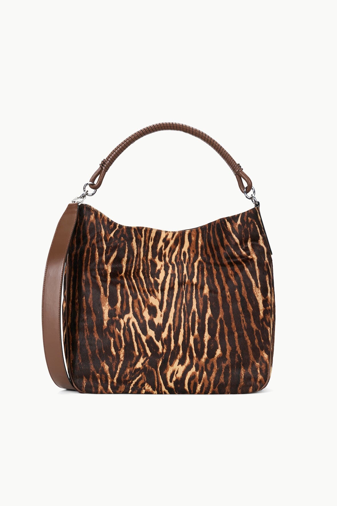 Slouchy Leopard Print Hobo Tote with Removable Strap | Perry Bag