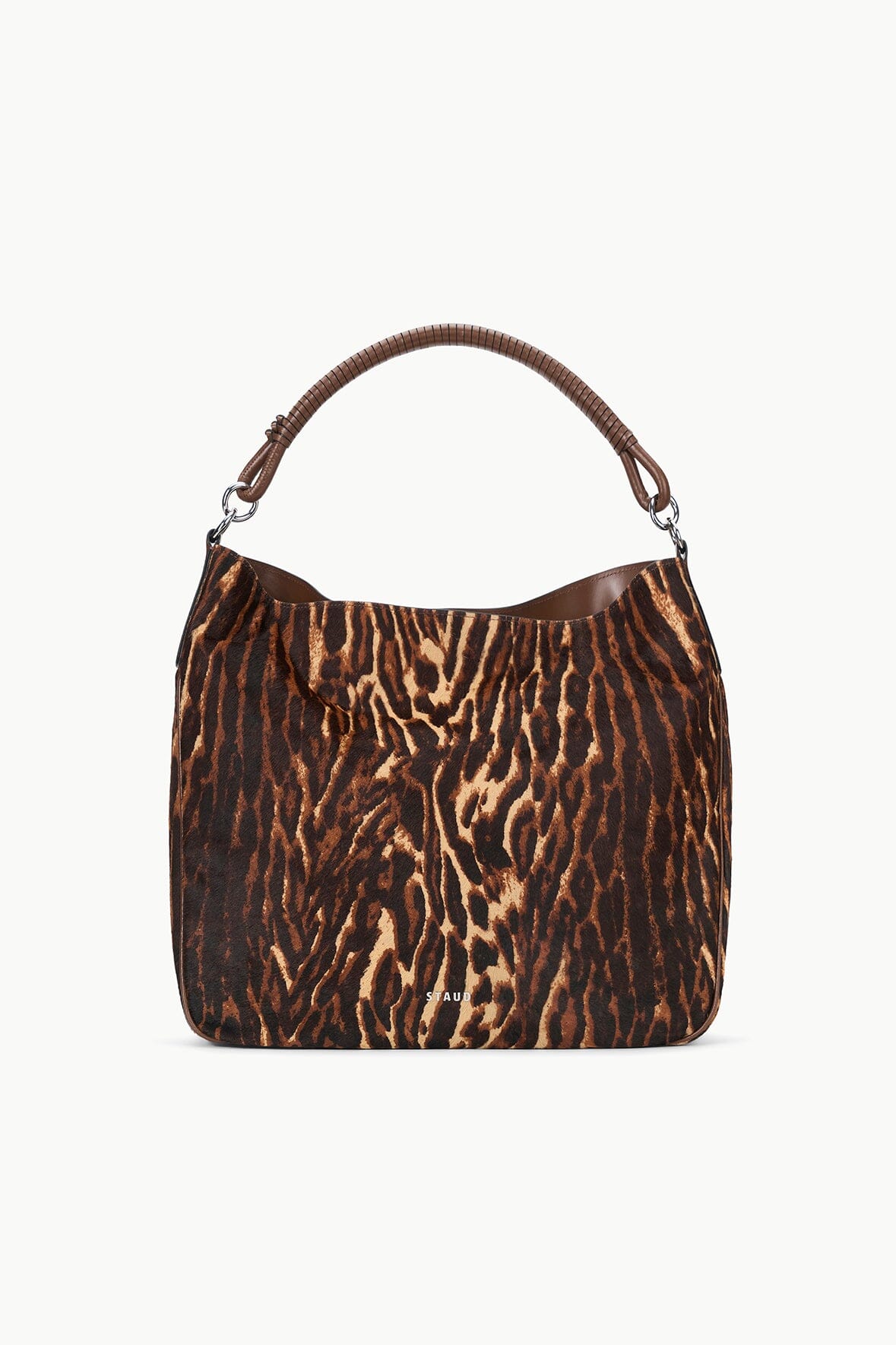Slouchy Leopard Print Hobo Tote with Removable Strap | Perry Bag