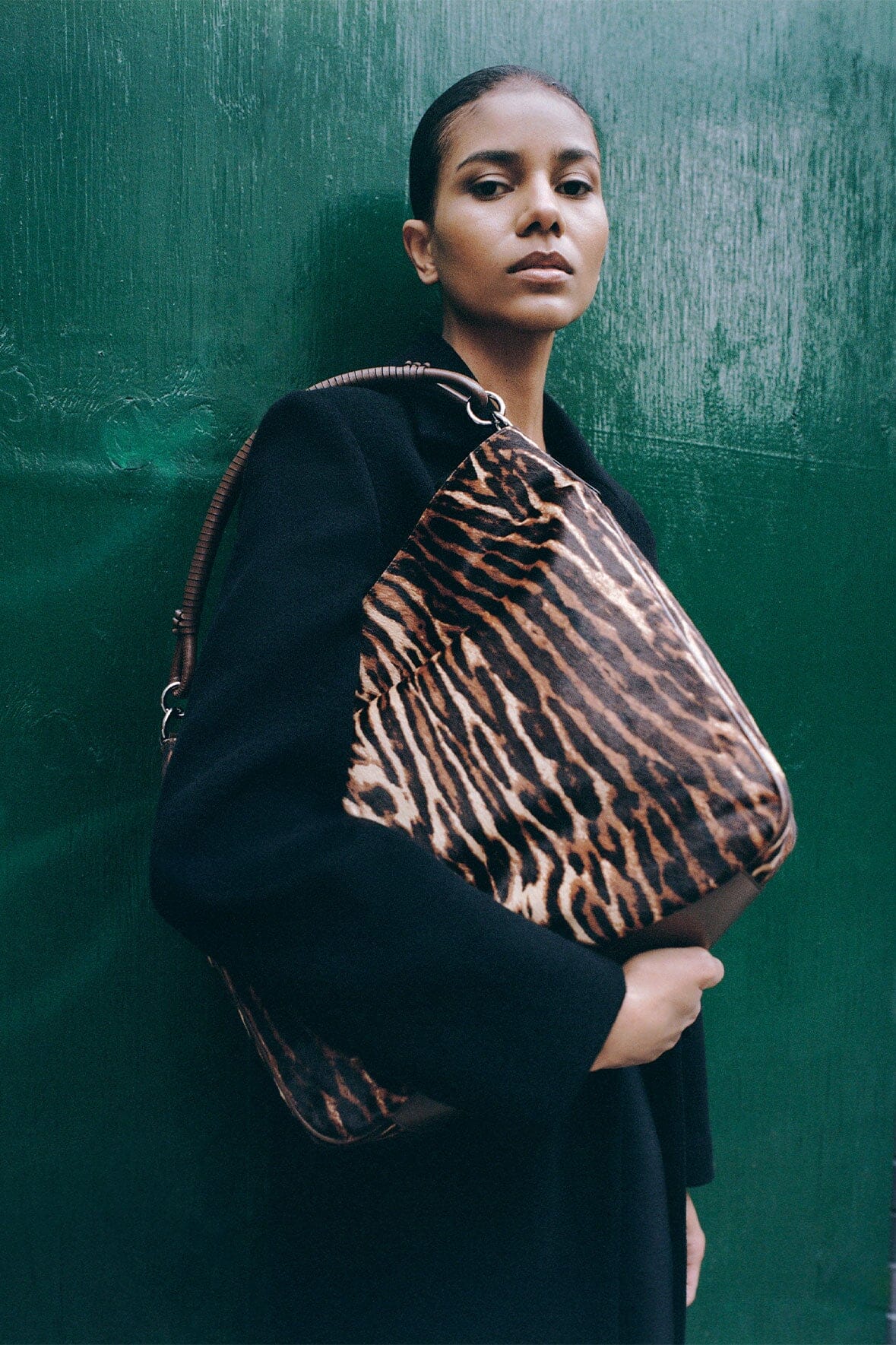 Slouchy Leopard Print Hobo Tote with Removable Strap | Perry Bag