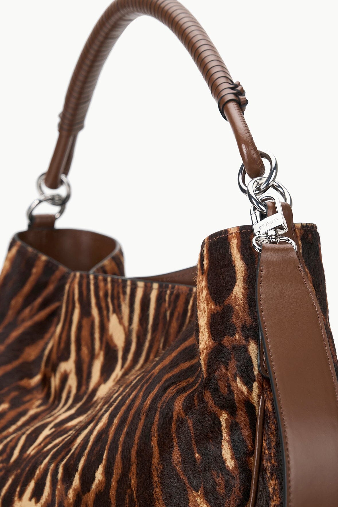 Slouchy Leopard Print Hobo Tote with Removable Strap | Perry Bag