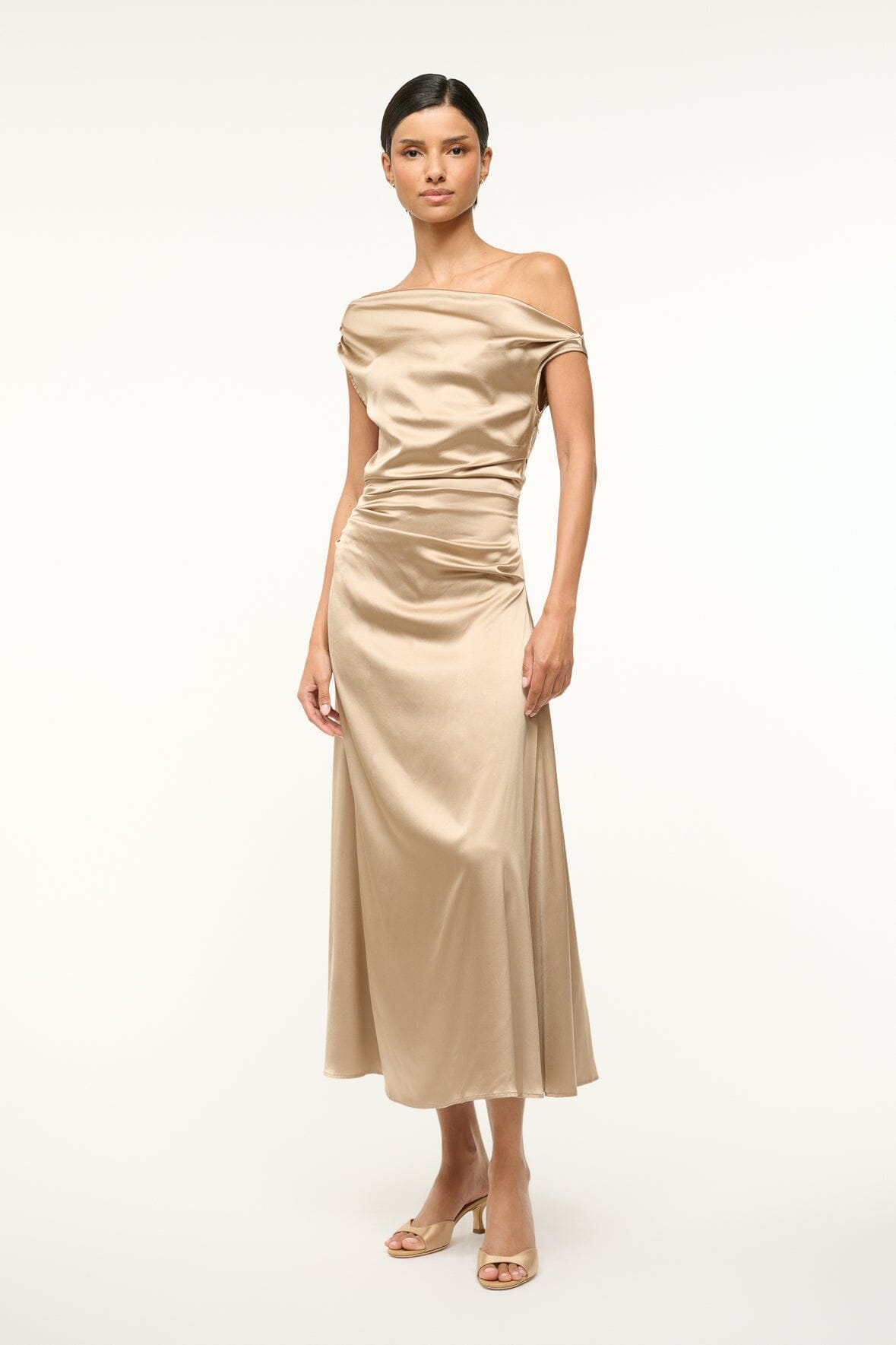 Off-the-Shoulder Silk Dress for Special Occasions | Phare Birch