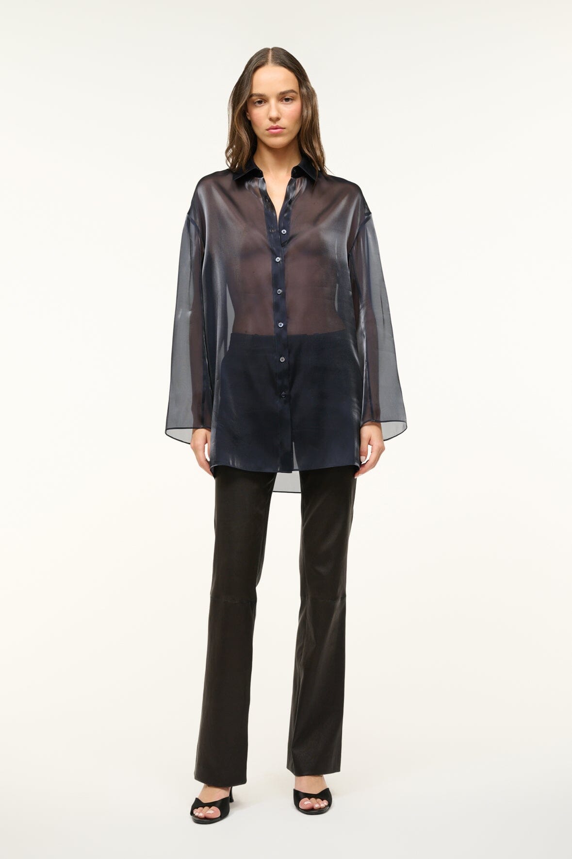 Iridescent Organza Collared Tunic | Allen Top