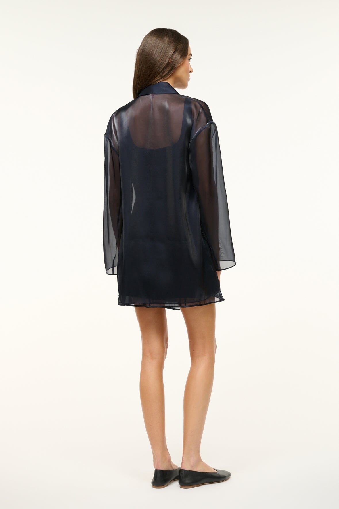 Iridescent Organza Collared Tunic | Allen Top