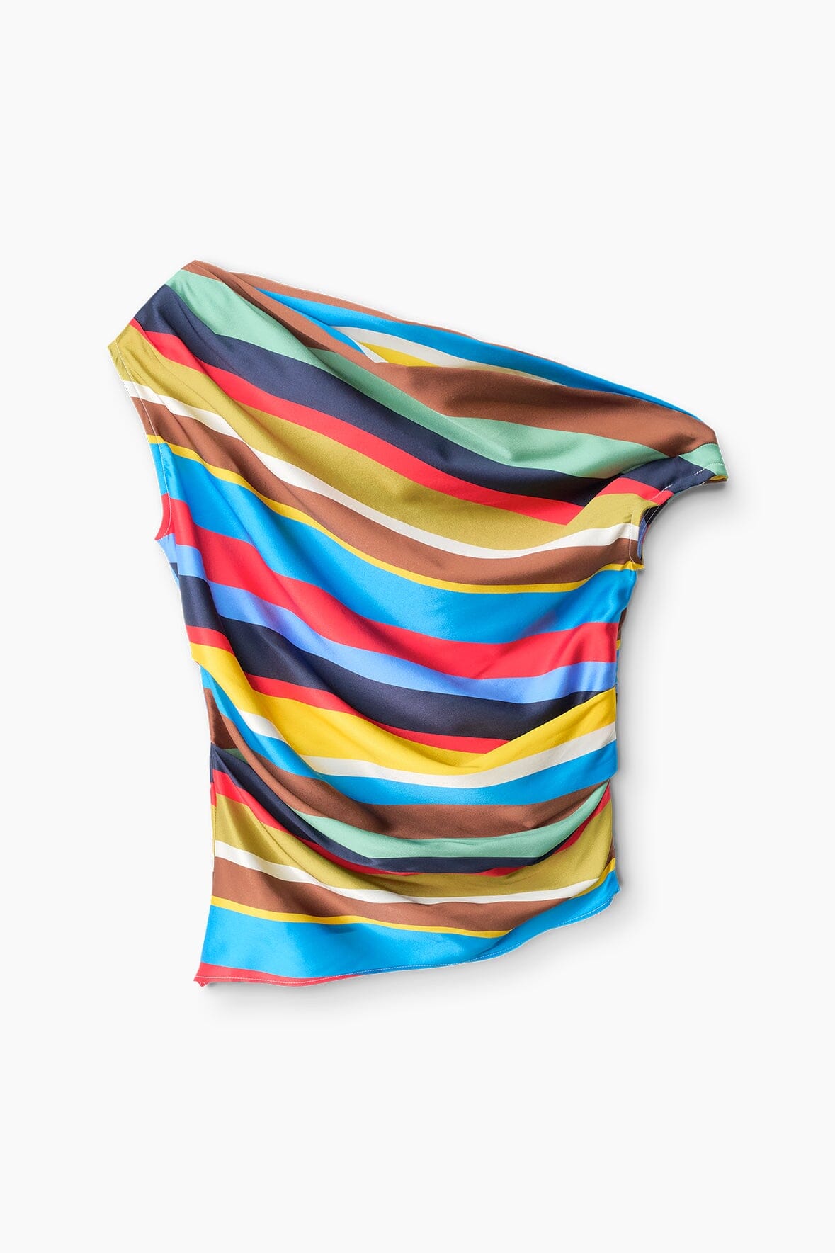 Silk Off-the-Shoulder Top with Stretch | Phare Market Stripe