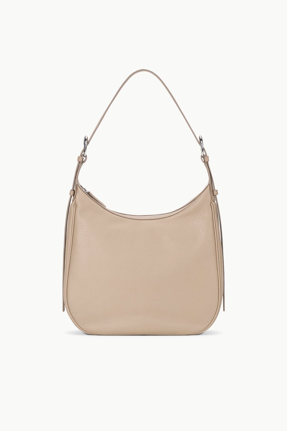 Pebbled Leather Hobo Bag with Adjustable Strap & Zipper Pocket | Pine Dune