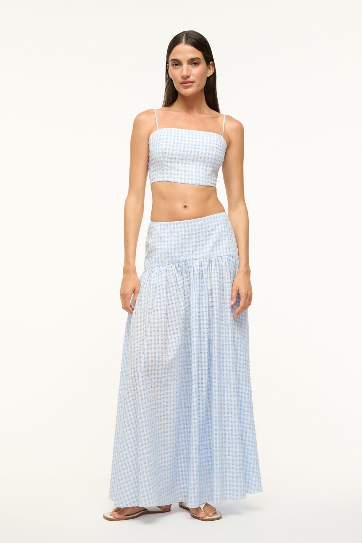 Maxi Skirt with Hidden Zipper & Curved Yoke | Procida Coverup