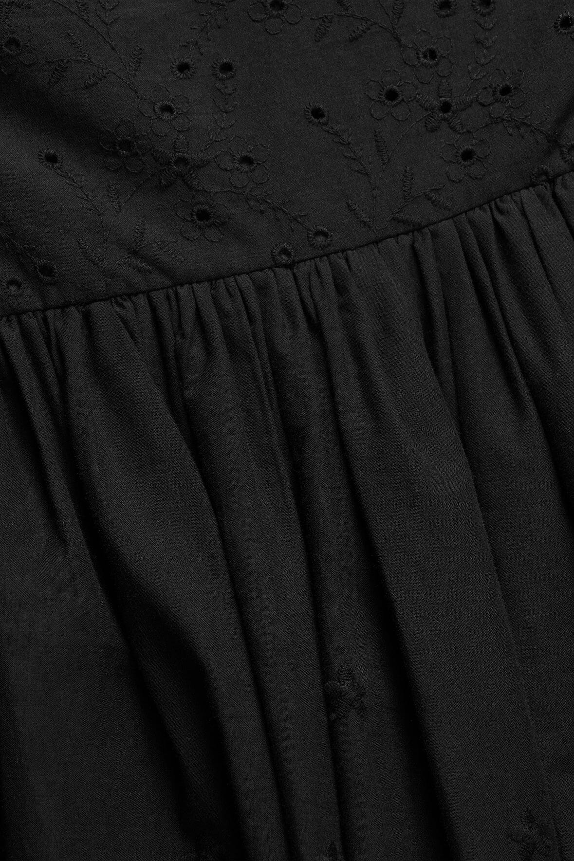 Black Eyelet Maxi Skirt with Hidden Zipper | Procida