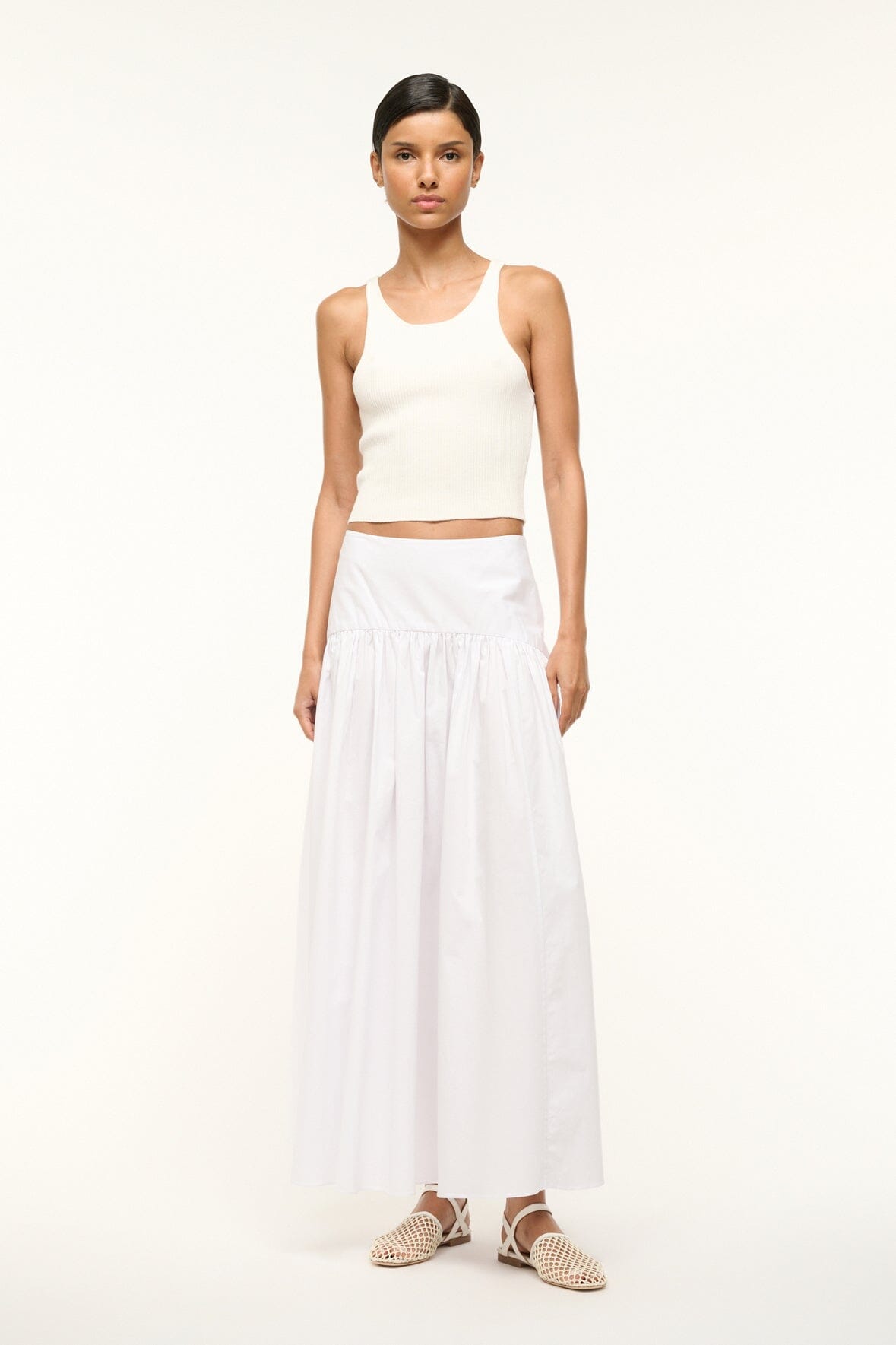 White Maxi Skirt with Hidden Zipper | Procida