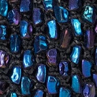 Pearlescent Bead Crochet Handheld Bag with Zipper Closure | Reef Bag Black