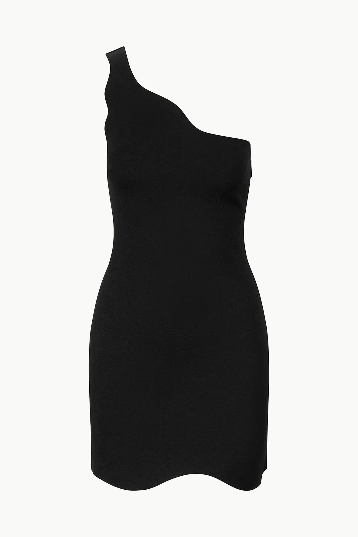 One Shoulder Mini Dress with Asymmetrical Neckline | Riviera Black