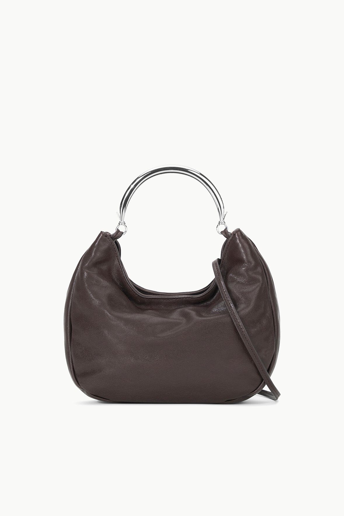 Chic Soft Leather Handbag with Removable Shoulder Strap | Romeo Espresso
