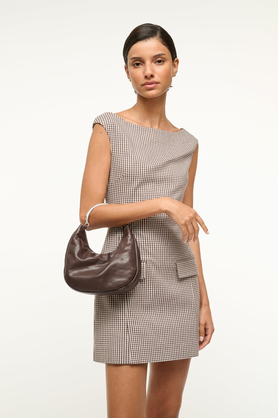 Chic Soft Leather Handbag with Removable Shoulder Strap | Romeo Espresso