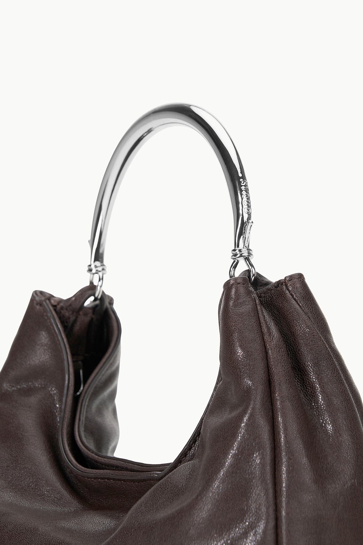 Chic Soft Leather Handbag with Removable Shoulder Strap | Romeo Espresso