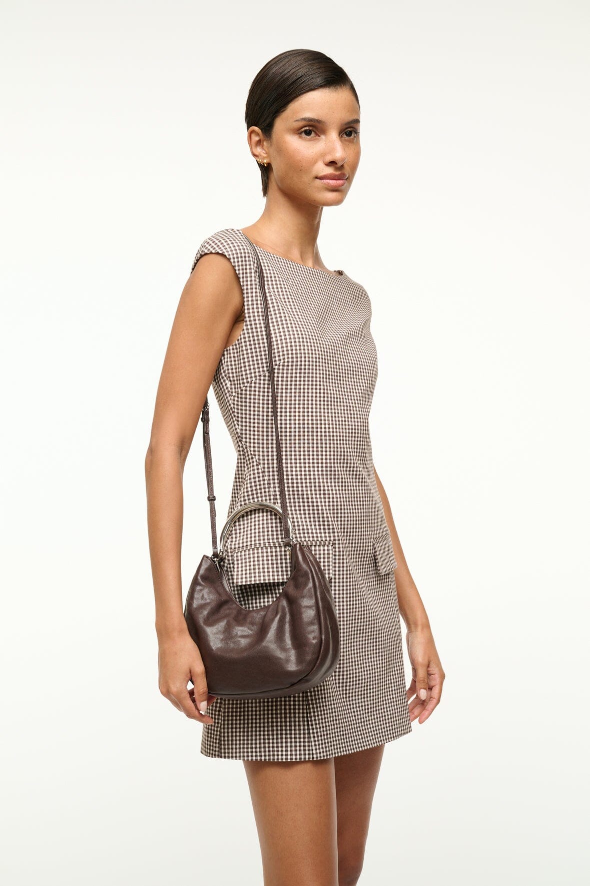 Chic Soft Leather Handbag with Removable Shoulder Strap | Romeo Espresso