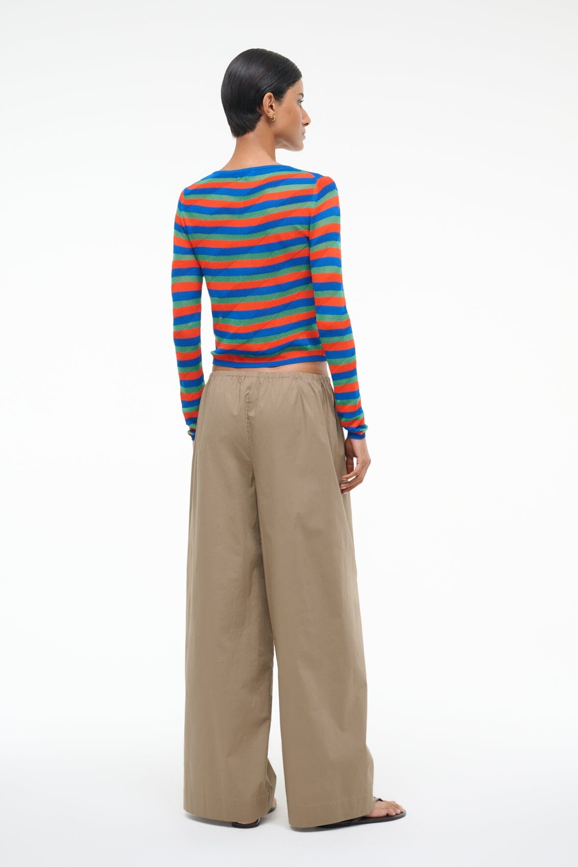 Long Sleeve Striped Shirt with Sheer & Opaque Stripes | Montego