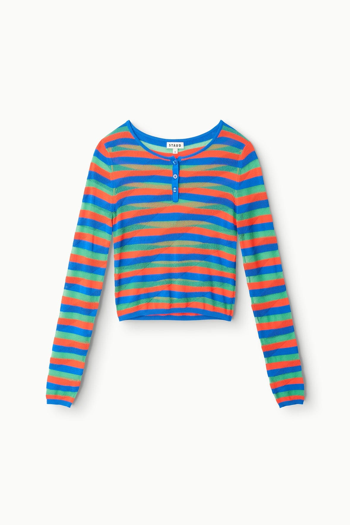 Long Sleeve Striped Shirt with Sheer & Opaque Stripes | Montego