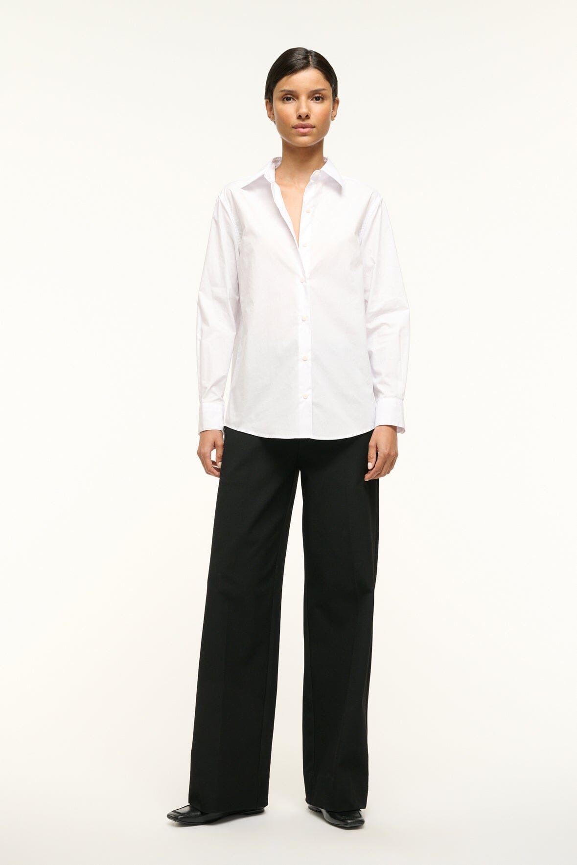 Classic White Poplin Button Down Shirt | Roxbury