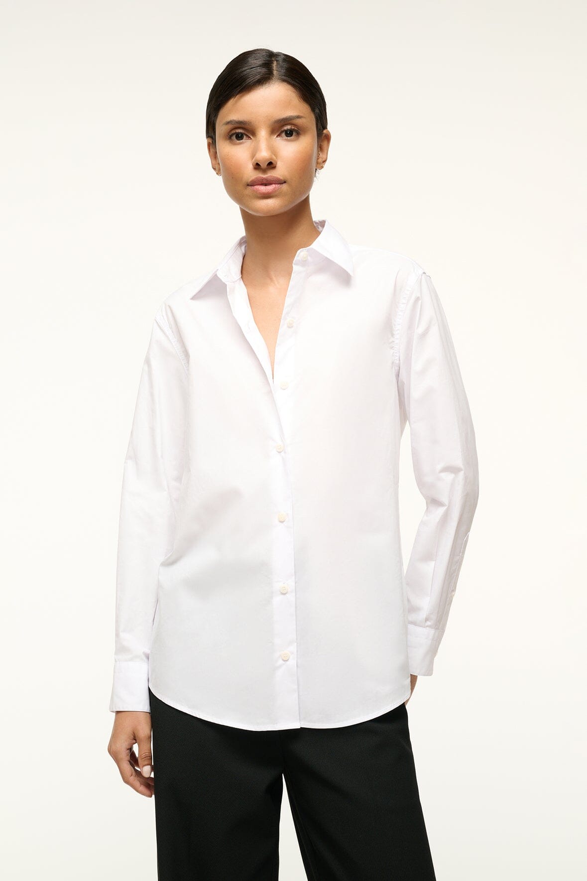 Classic White Poplin Button Down Shirt | Roxbury