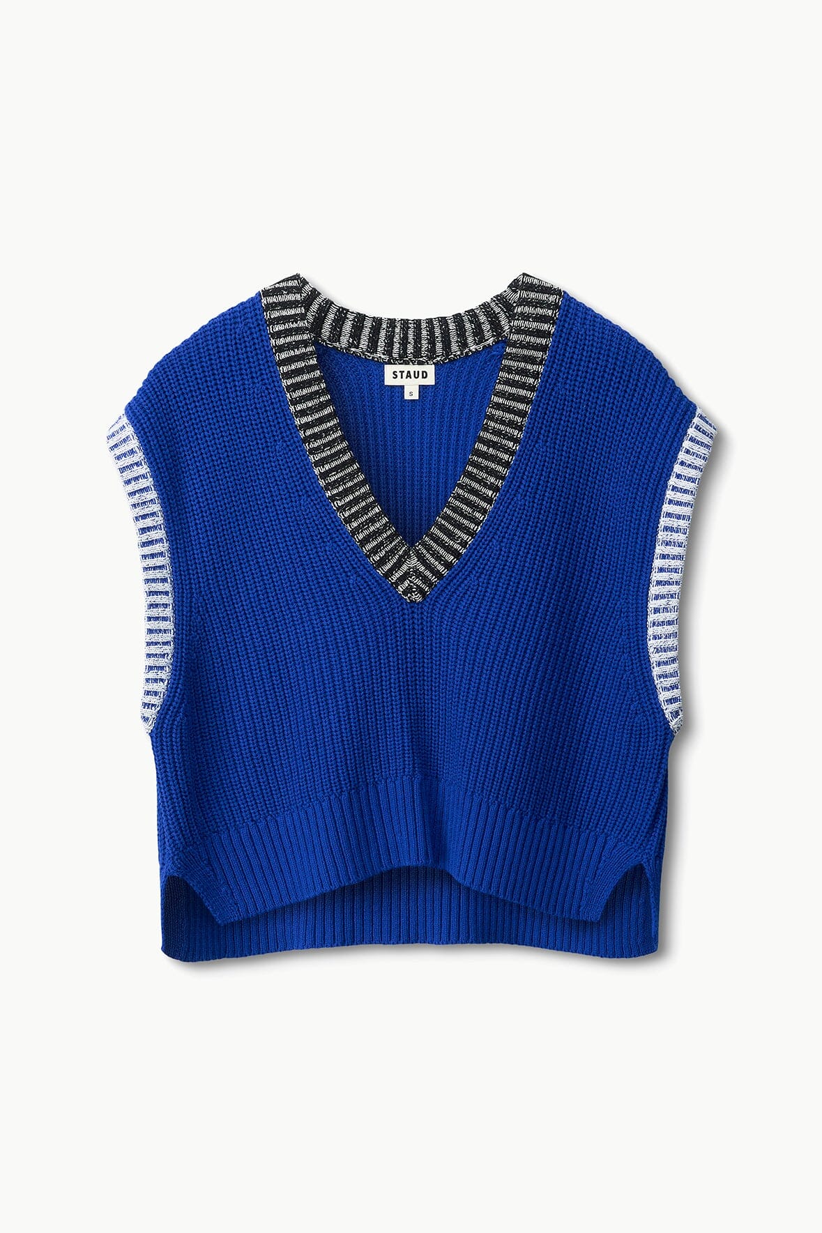 Chunky Knit Sweater Vest with V-Neck & Cropped Fit | Americana