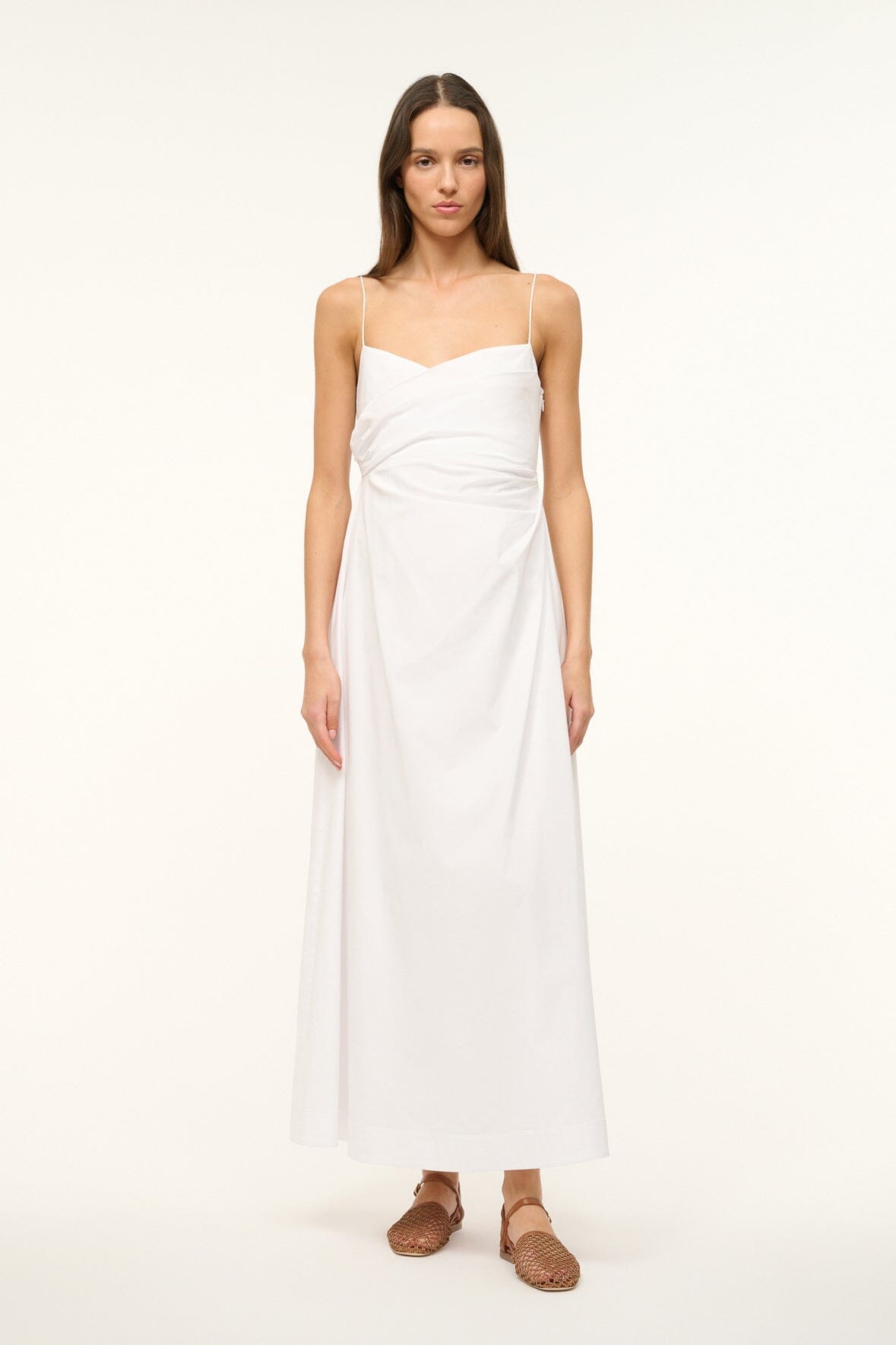 White A-Line Maxi Dress with Sweetheart Neckline | Sarah Dress