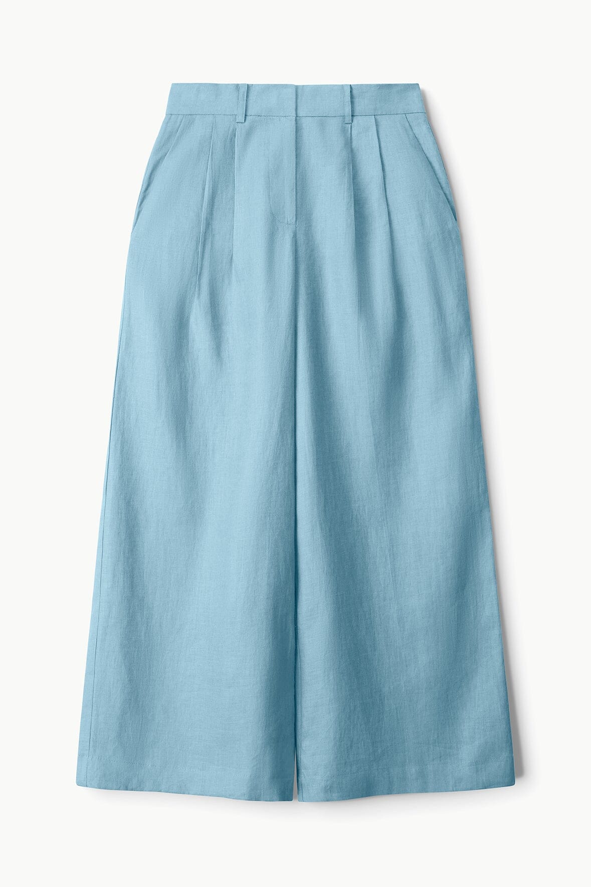Wide Leg Linen Pants with Pockets | Sasha Slate Blue