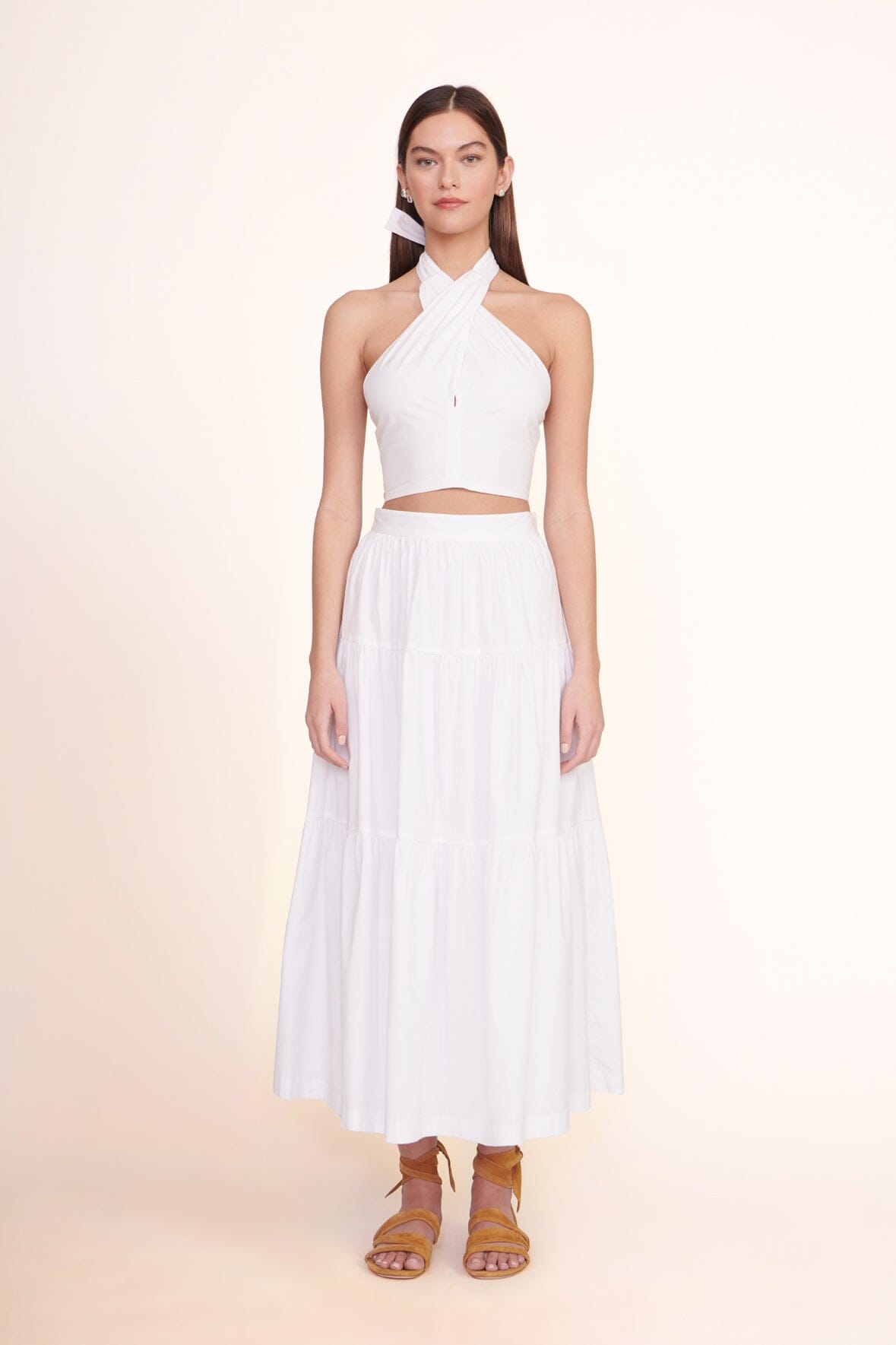 Ankle-Length Cotton Poplin Skirt with Side Zipper | Sea Skirt