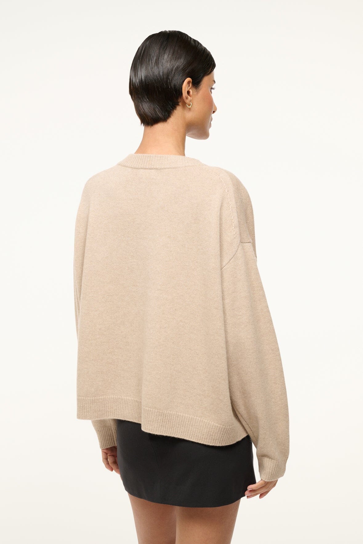 100% Cashmere Relaxed Crewneck Sweater | Serrano Stone