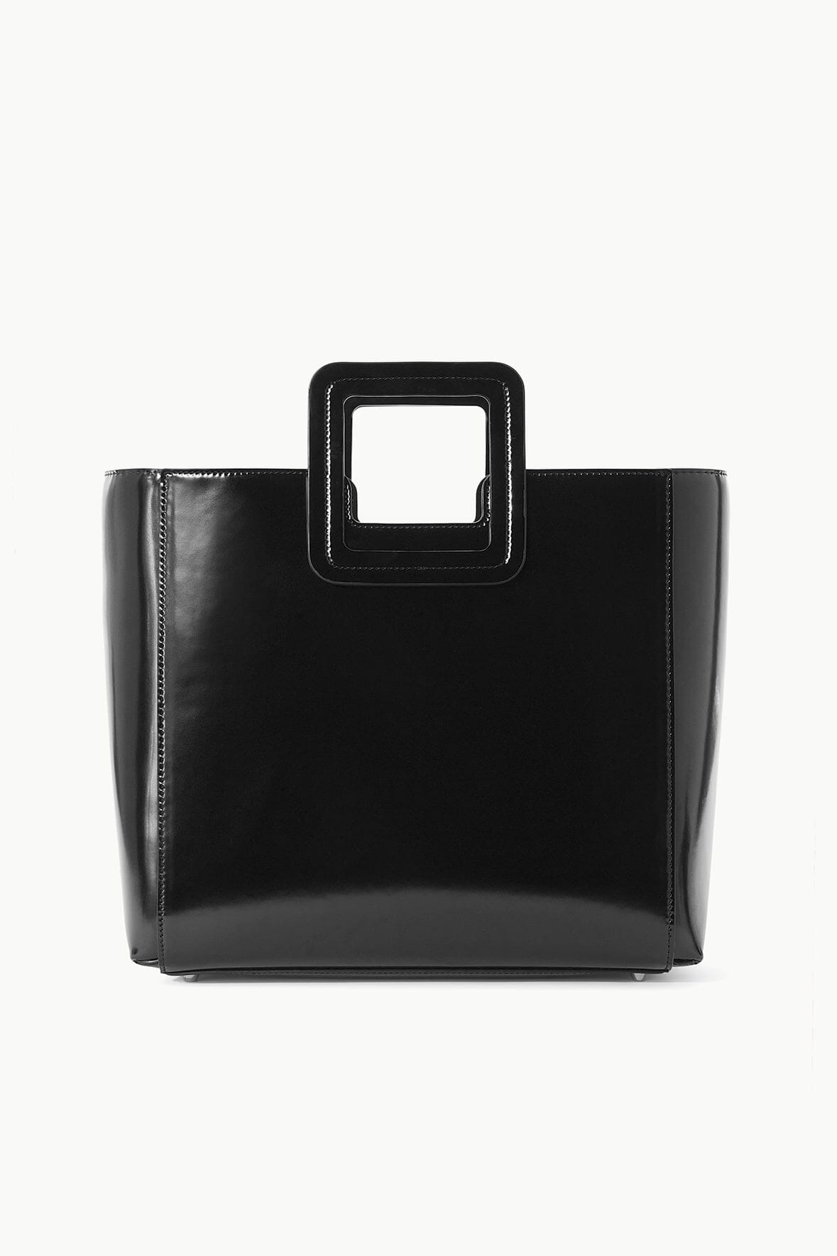 Polished Leather Shoulder Bag with Removable Pouch | Shirley Black