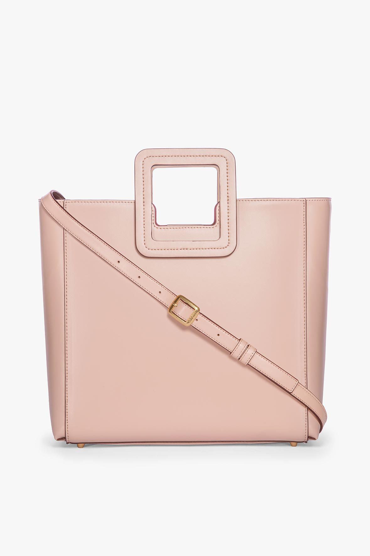 Leather Shoulder Bag with Removable Pouch | Shirley Blush