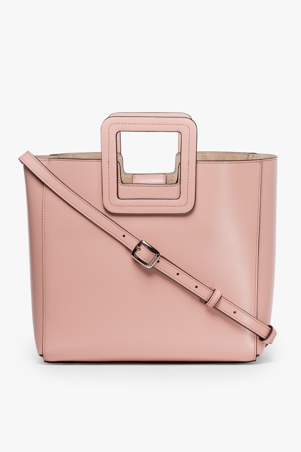 Genuine Leather Tote Bag with Removable Pouch | Shirley Dark Blush