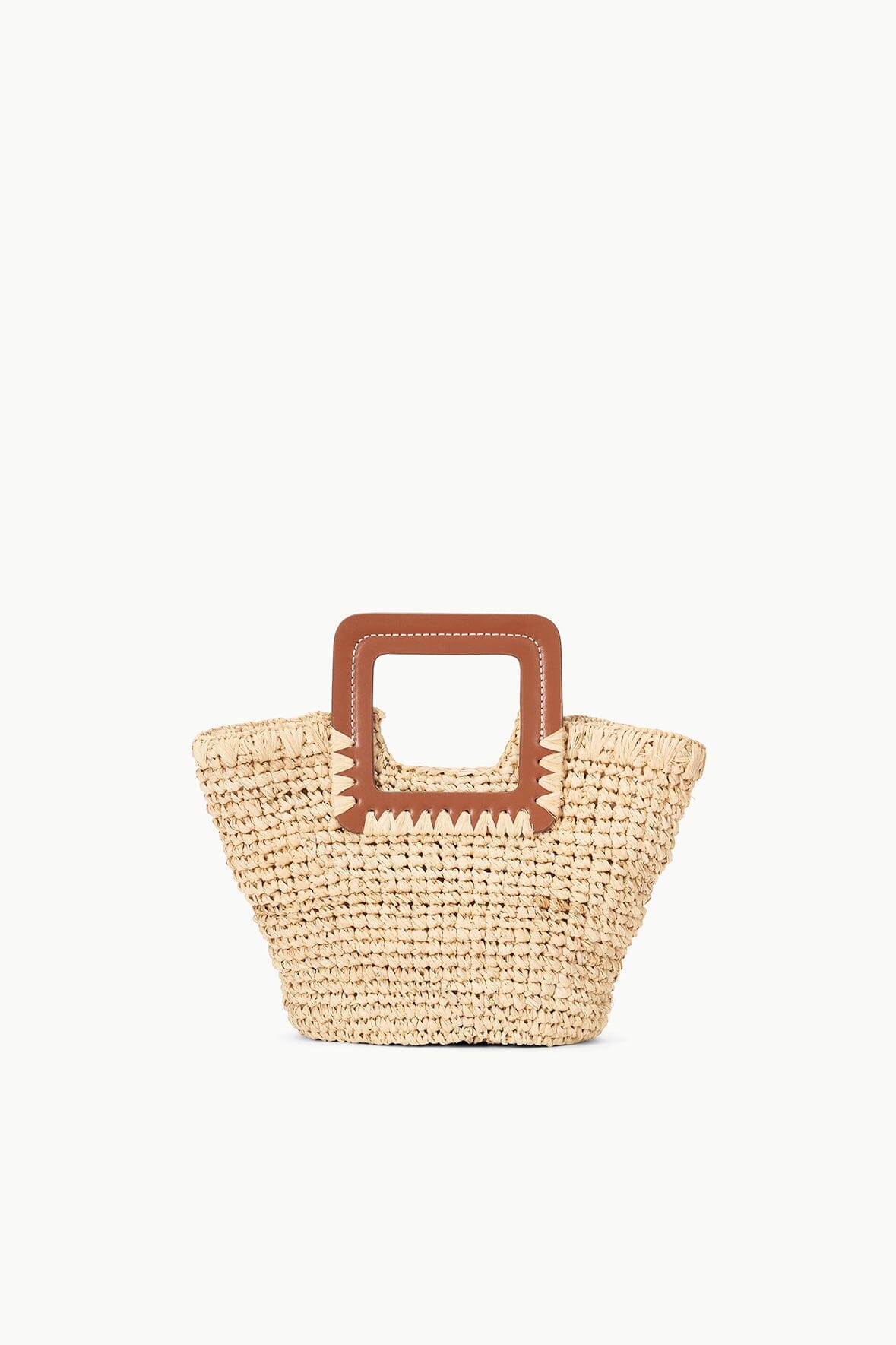 Raffia Mini Bucket Bag with Leather Handle | Shirley