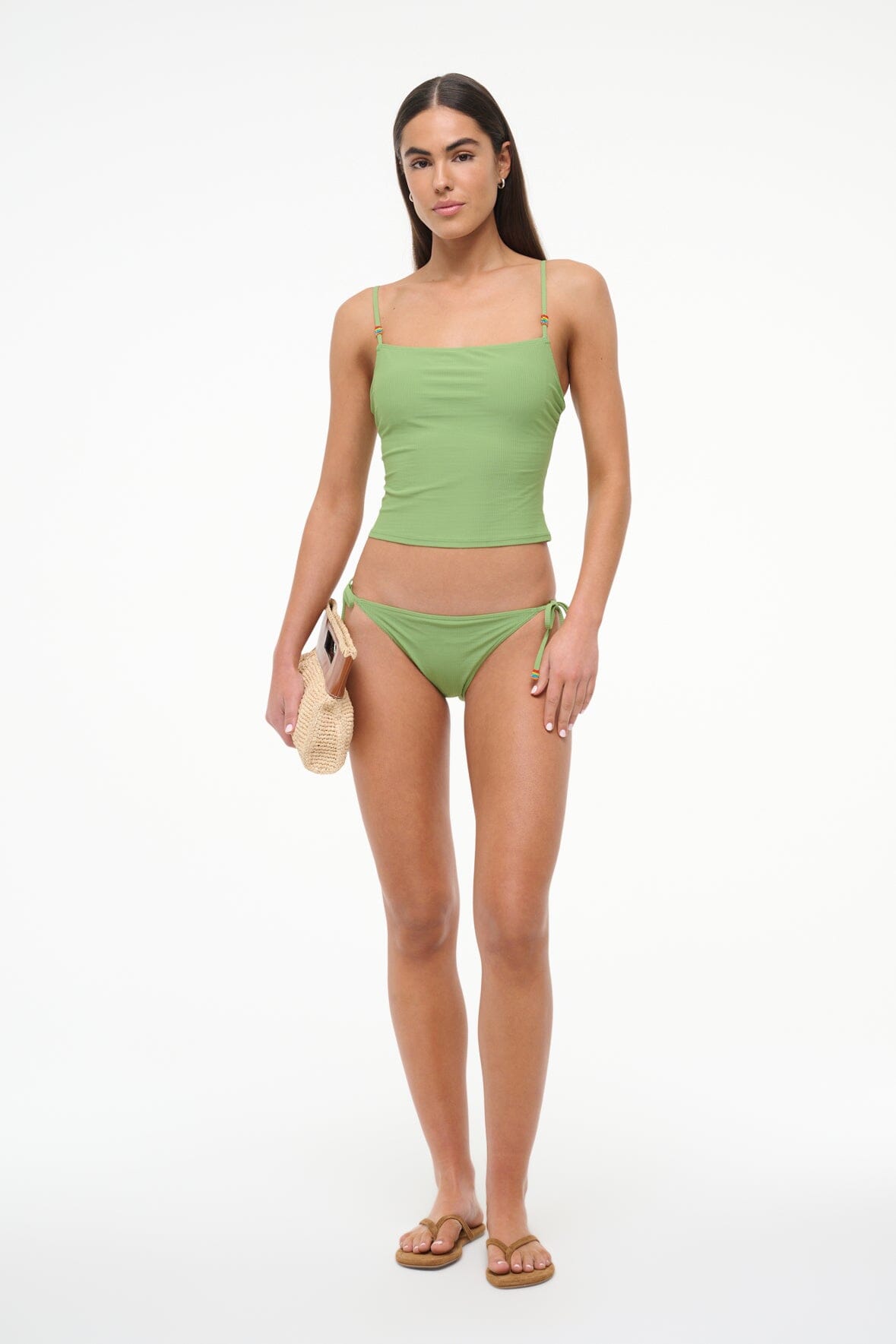 Adjustable Tie Bikini Bottom with Beading Detail | Sisley Leaf