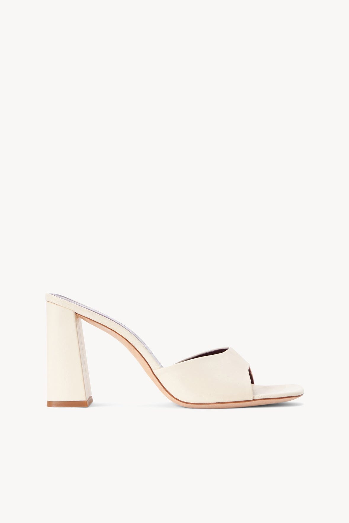 Leather Open-Toe Sandals with Chunky Heel & Cushioned Footbed | Sloane Cream