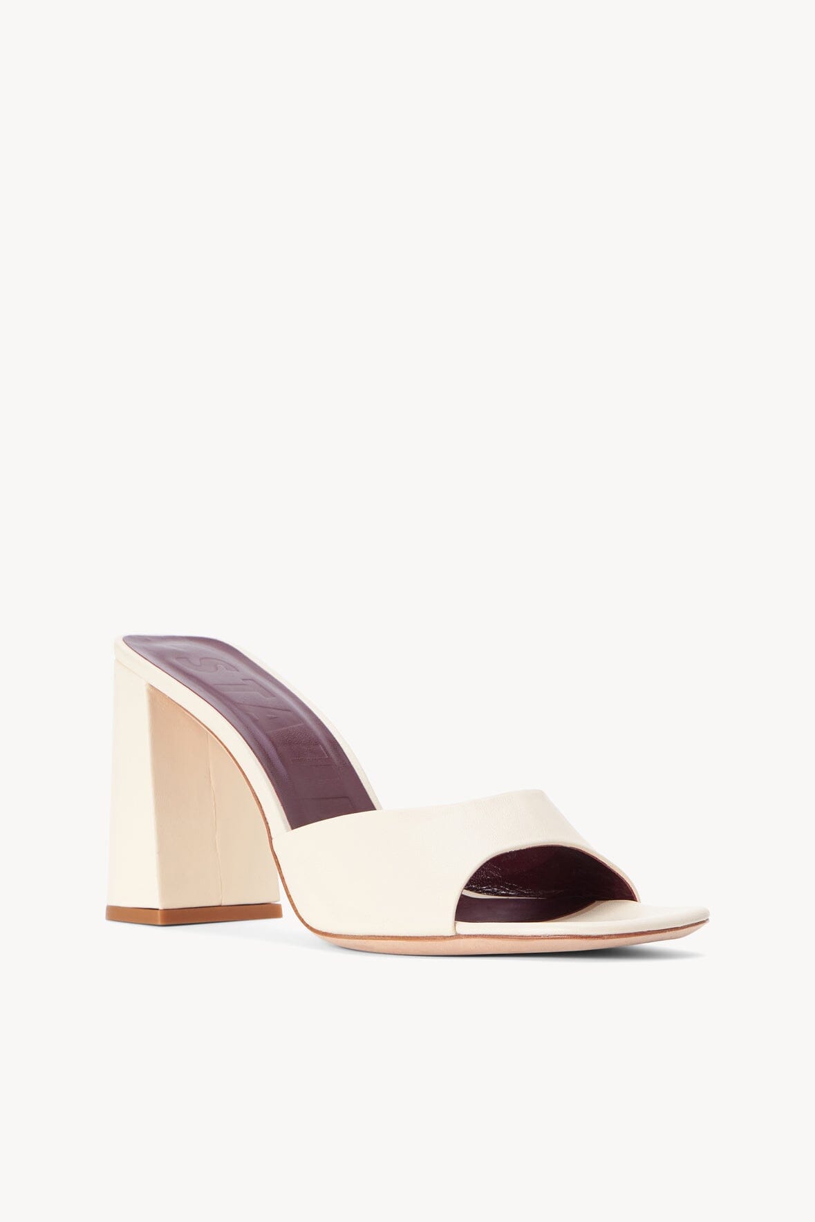 Leather Open-Toe Sandals with Chunky Heel & Cushioned Footbed | Sloane Cream