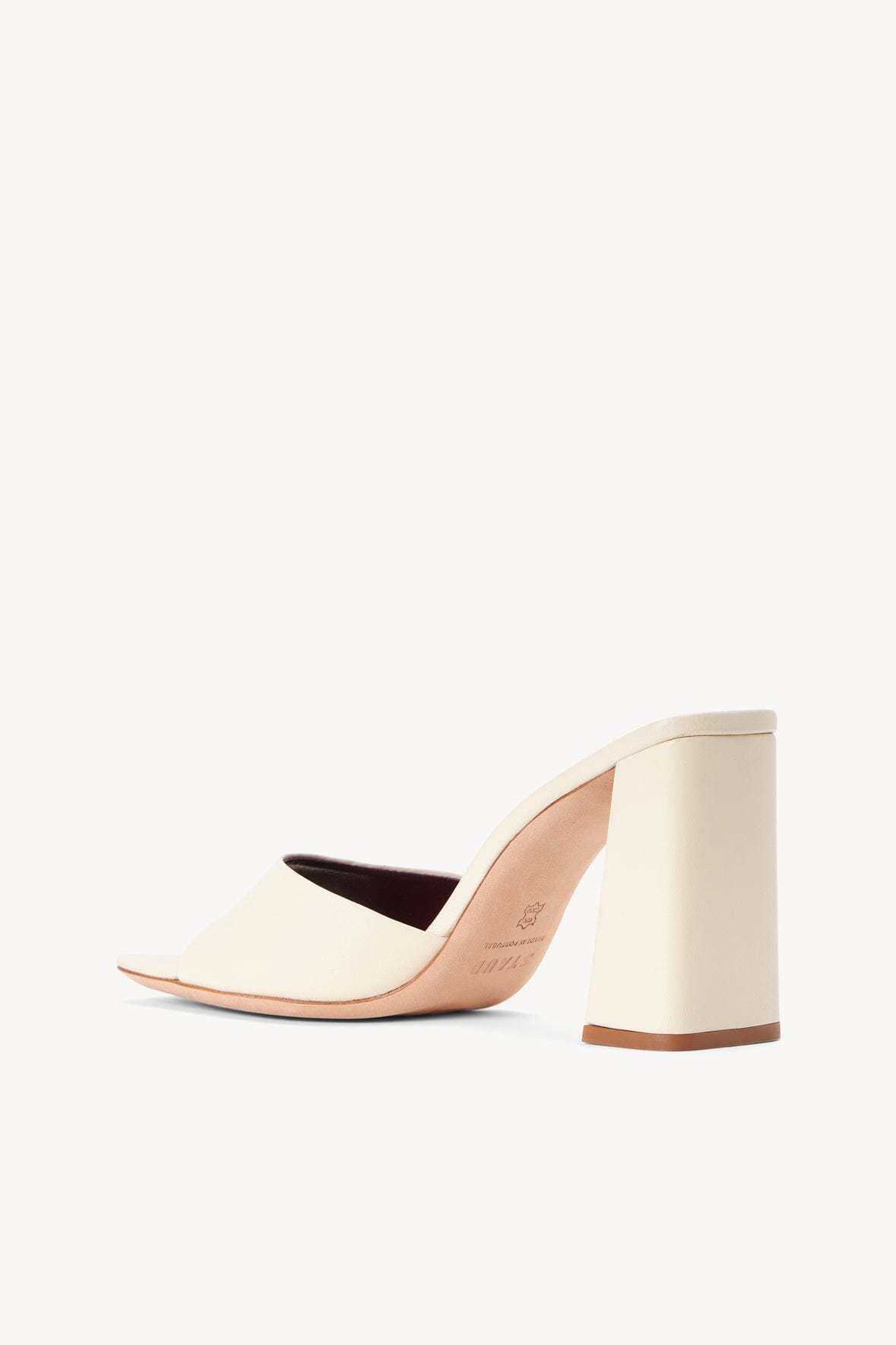 Leather Open-Toe Sandals with Chunky Heel & Cushioned Footbed | Sloane Cream