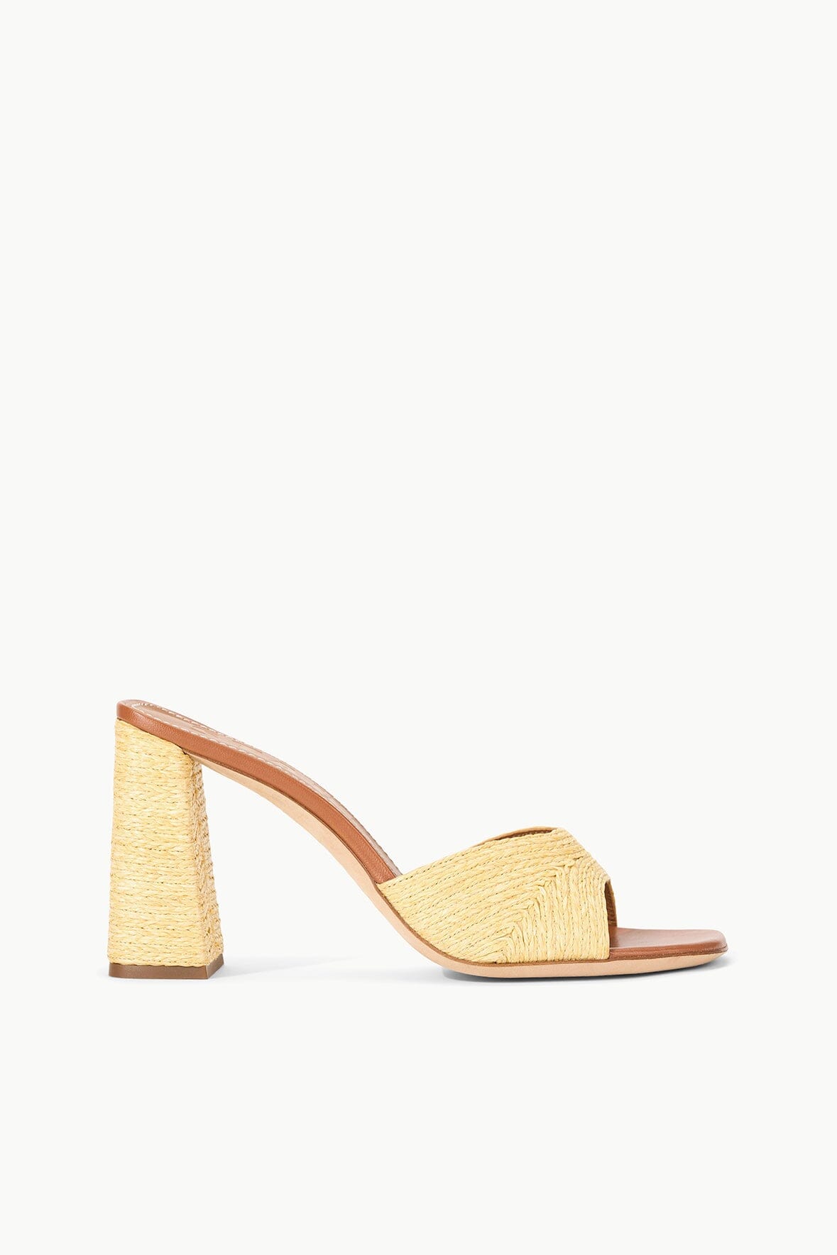 Raffia & Leather Sandals with Chunky Heel | Sloane Heel