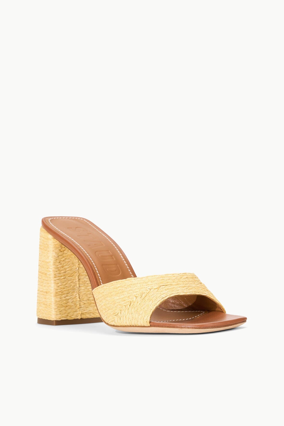 Raffia & Leather Sandals with Chunky Heel | Sloane Heel