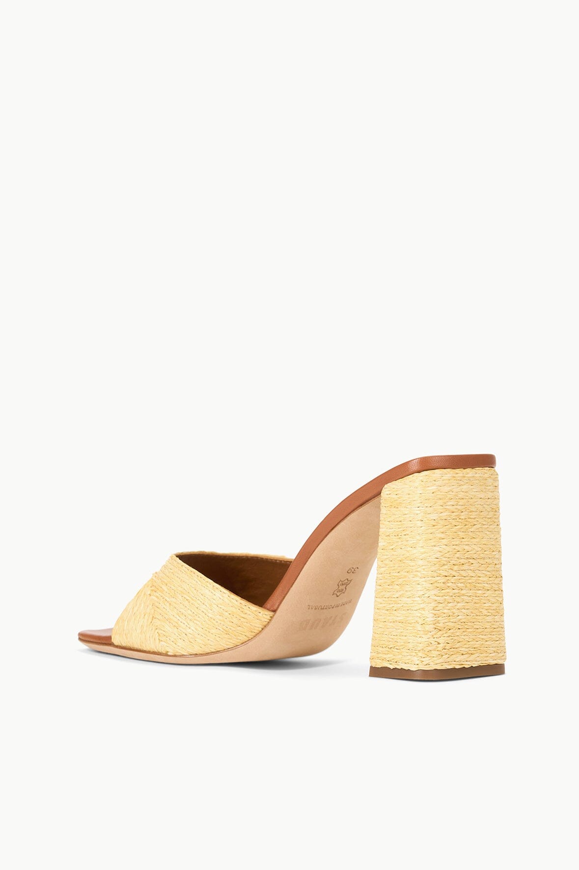 Raffia & Leather Sandals with Chunky Heel | Sloane Heel