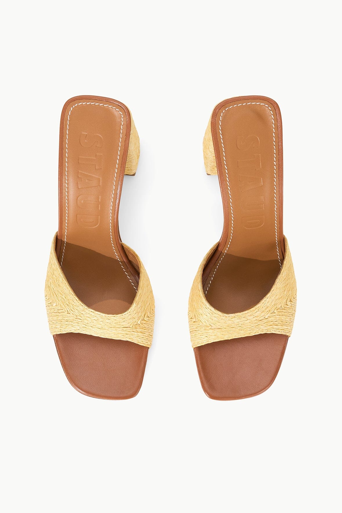 Raffia & Leather Sandals with Chunky Heel | Sloane Heel