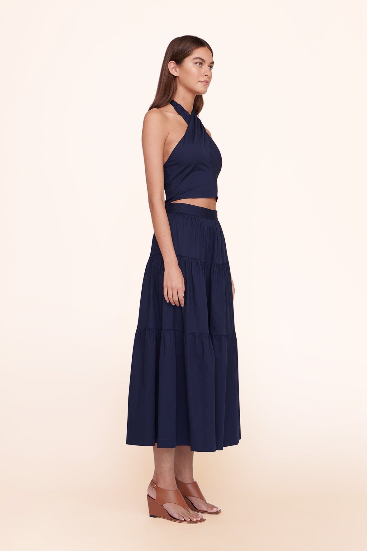 Smocked Cropped Halter Top | Navy Bestseller