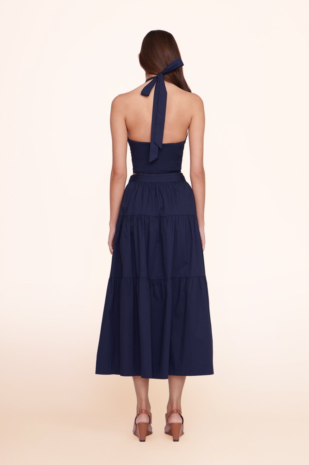 Smocked Cropped Halter Top | Navy Bestseller