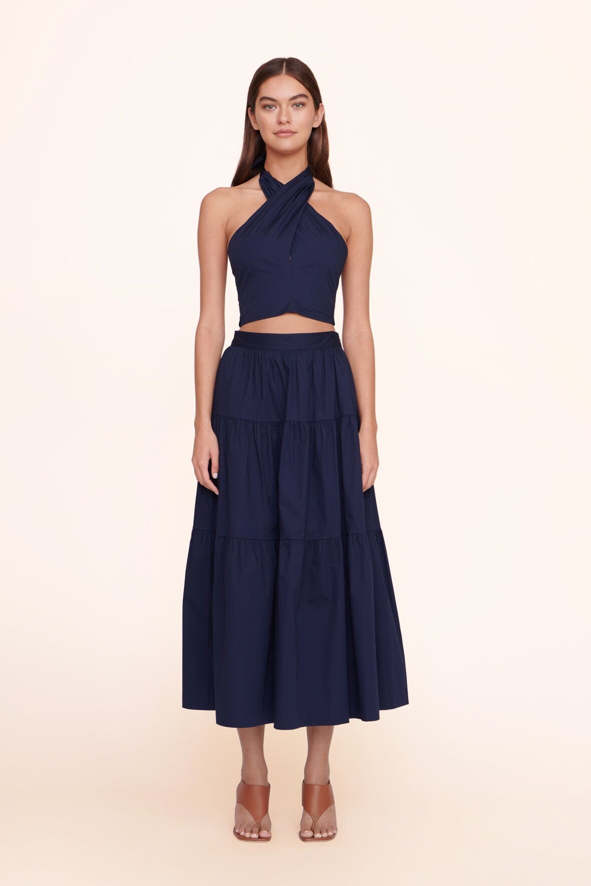 Smocked Cropped Halter Top | Navy Bestseller