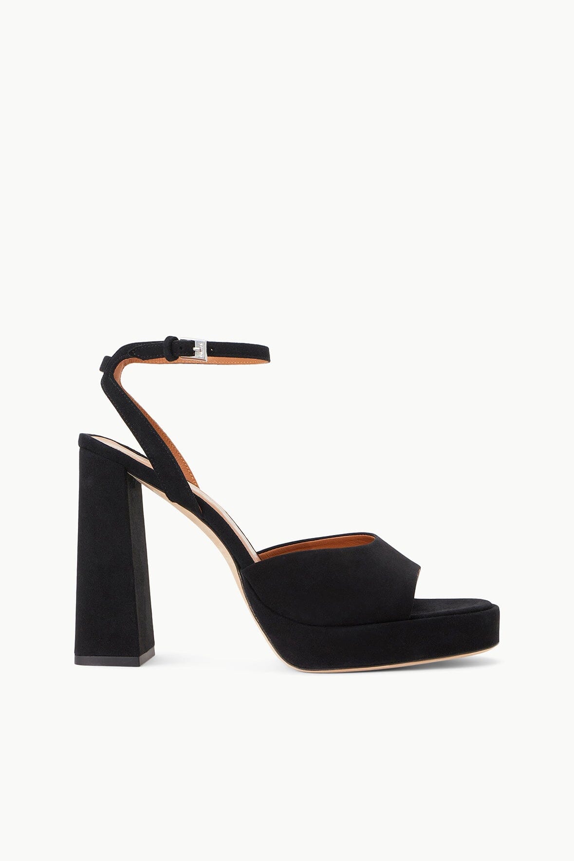 Black Suede Platform Sandals with Ankle Strap | Solange