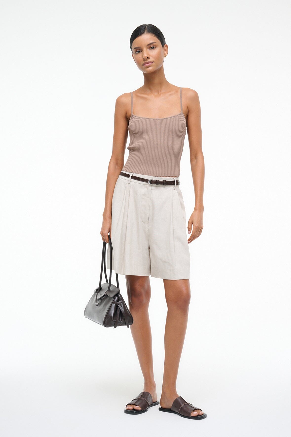 Rib Knit Camisole Tank Top for Layering | Soleil Taupe